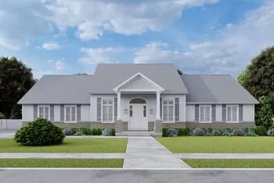 2 Bed House Plan with 3-Car Garage - 2155 Sq Ft