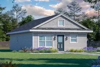 3-Bed Compact Cottage House Plan - 1050 Sq Ft
