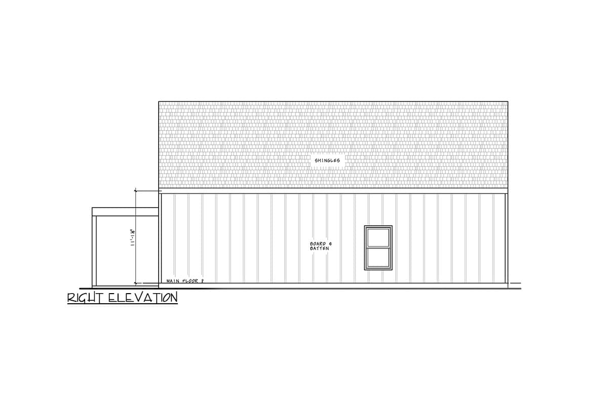 Plan 42447DB: Contemporary Scandinavian-Style Cottage House Plan with 3 Bedrooms - 1050 Sq Ft - Image #4 - Cabin, Contemporary, Cottage, Scandinavian