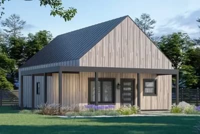 Contemporary Scandinavian-Style Cottage House Plan with 3 Bedrooms - 1050 Sq Ft