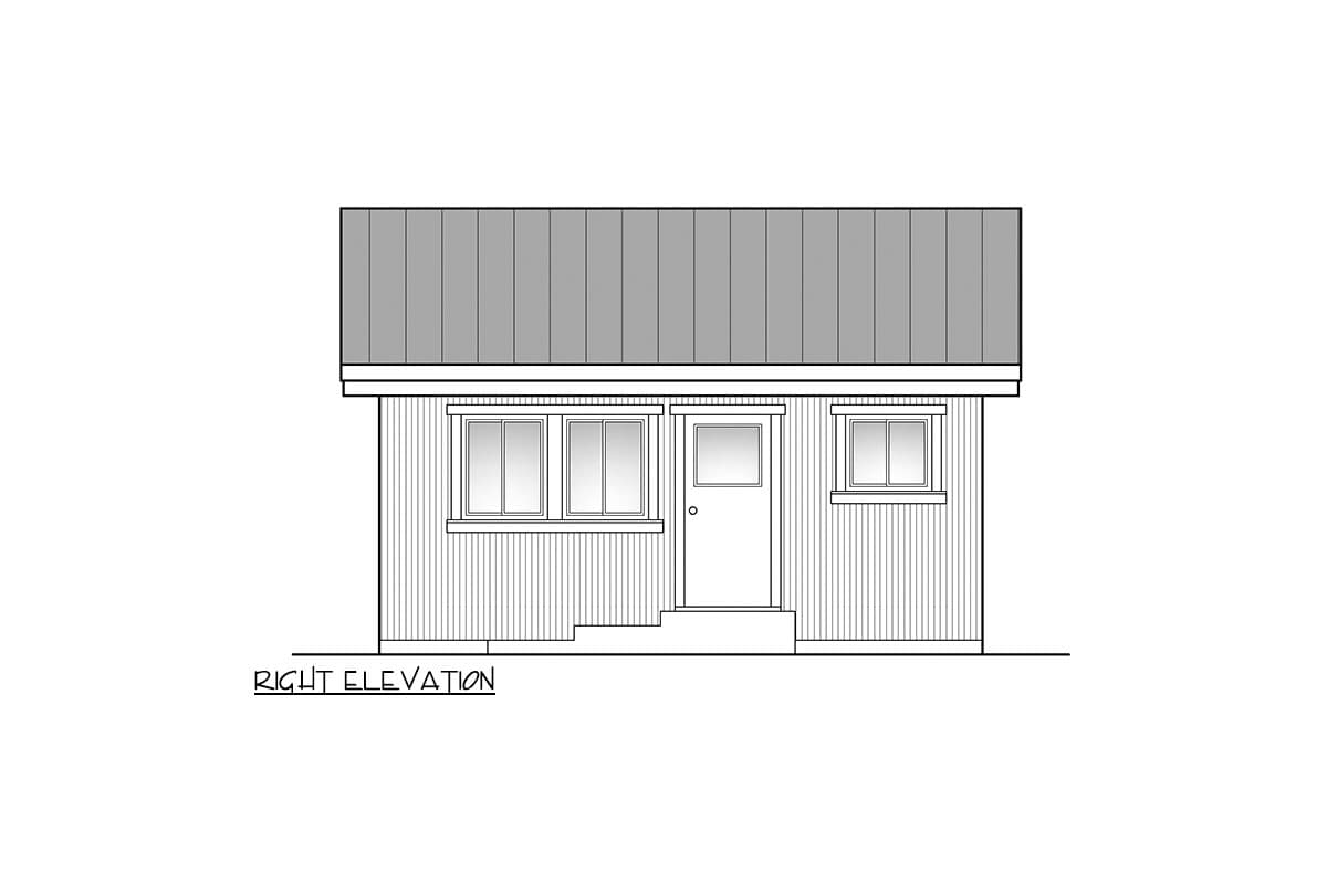 Plan 246025DLR: Contemporary ADU with 1 Bedroom - 479 Sq Ft - Image #5 - Contemporary, Cottage, Vacation