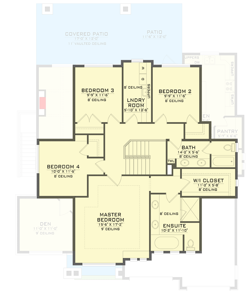 Plan 770517JME: 4 Bed Craftsman with Optional Lower Level Apartment - 2524 Sq Ft - Floor Plan - 2nd Floor - Bungalow, Craftsman