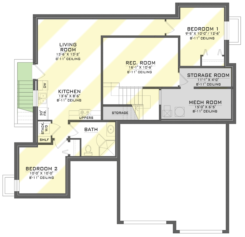Plan 770517JME: 4 Bed Craftsman with Optional Lower Level Apartment - 2524 Sq Ft - Floor Plan - Optional Lower Level - Bungalow, Craftsman