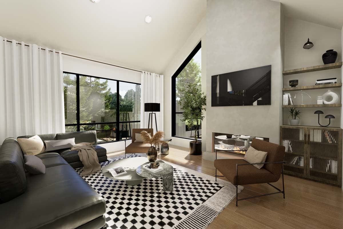 Plan 22677DR: 3 Bed Contemporary House Plan with Cathedral Ceilings - 4207 Sq Ft - Image #4 - Contemporary, New American, Scandinavian, Transitional