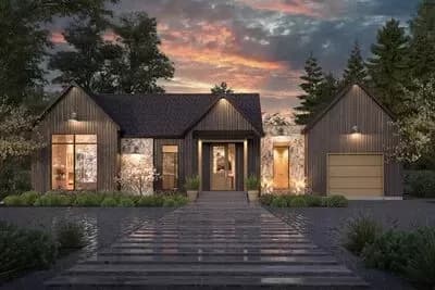 Contemporary House Plan with Cathedral Ceilings - 3122 Sq Ft