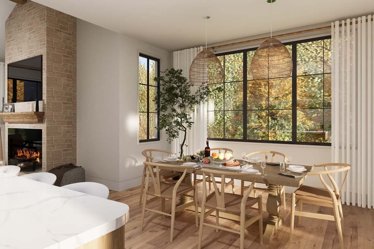 Plan 22679DR: Transitional House Plan with Cathedral Ceiling Living Room - 1612 Sq Ft - Image #5 - Cottage, New American, Ranch, Transitional