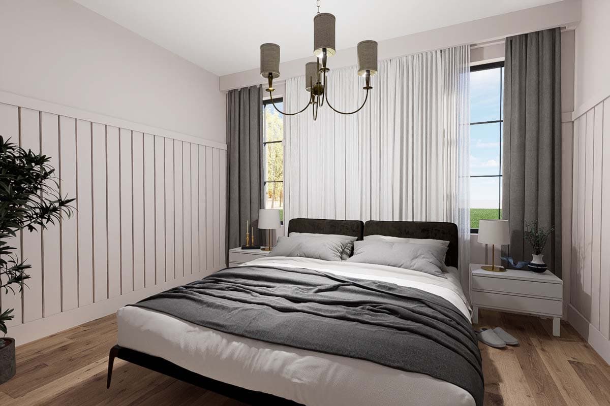 Plan 22679DR: Transitional House Plan with Cathedral Ceiling Living Room - 1612 Sq Ft - Image #6 - Cottage, New American, Ranch, Transitional