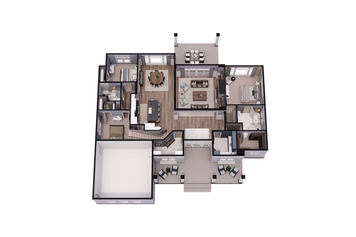 Plan 14785RK: One-Story Modern Farmhouse Plan with Bonus Above Garage - 2112 Sq Ft - Image #28 - Country, Farmhouse, Modern Farmhouse, New American, Ranch