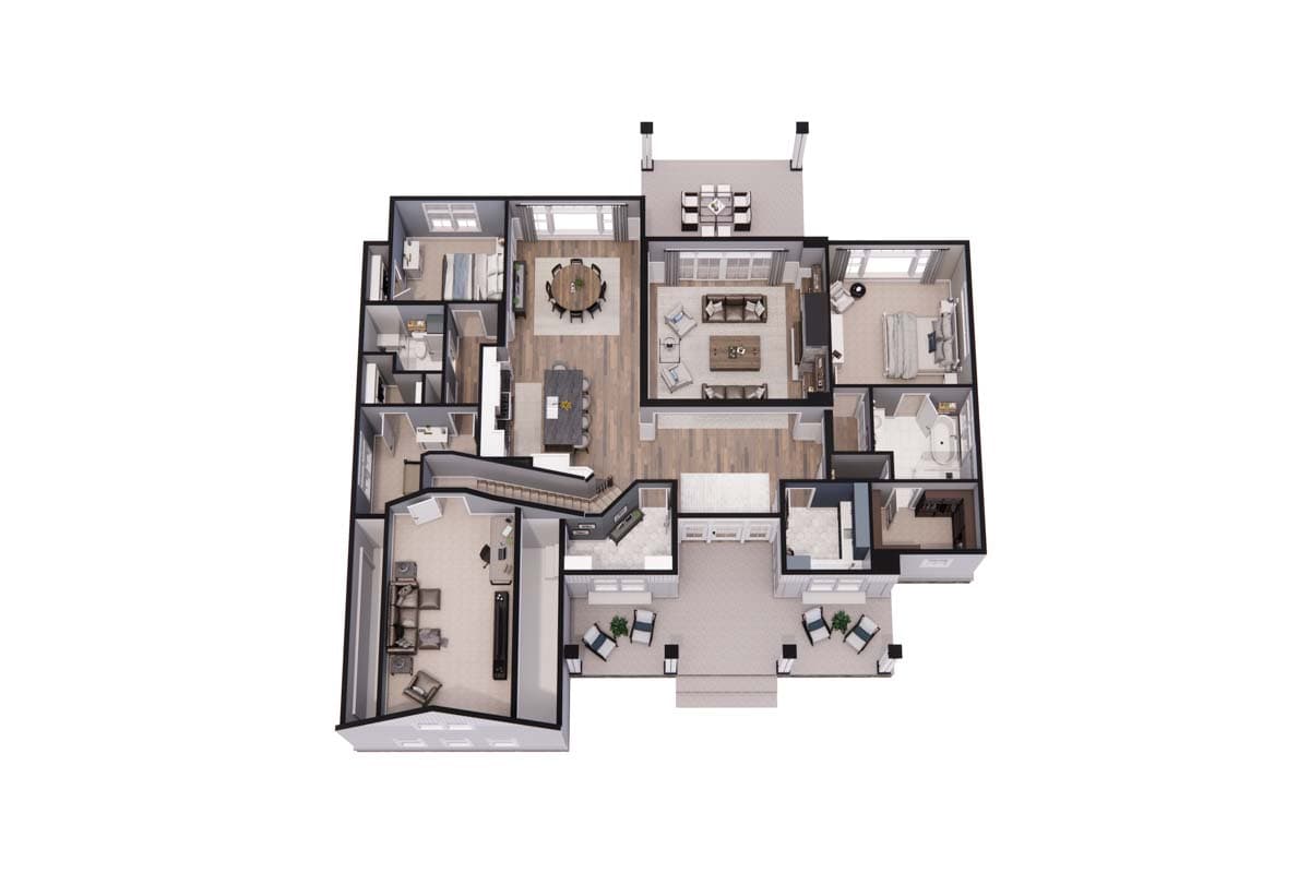 Plan 14785RK: One-Story Modern Farmhouse Plan with Bonus Above Garage - 2112 Sq Ft - Image #29 - Country, Farmhouse, Modern Farmhouse, New American, Ranch