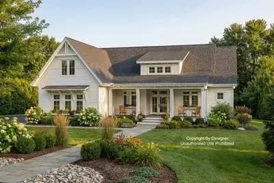 One-Story Modern Farmhouse Plan with Bonus Above Garage - 2112 Sq Ft