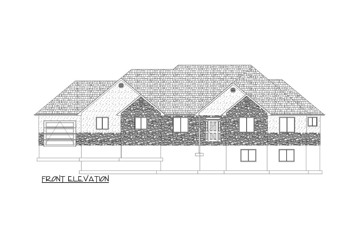 Plan 61473UT: One-Story House Plan with 3 Bedrooms and a Home Office - 2576 Sq Ft - Image #9 - Ranch, Traditional