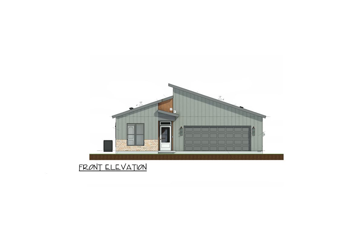 Plan 185001PHD: 3 Bed 2 Bath Modern Style Home Plan - 1464 Sq Ft - Image #23 - Contemporary, Mid Century Modern, Modern