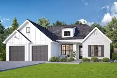 New American House Plan with Outdoor Fireplace - 2142 Sq Ft
