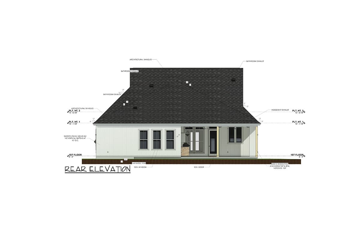 Plan 185007PHD: 4 Bed Transitional House Plan with Outdoor Kitchen and Fireplace - Image #41 - Country, Modern Farmhouse, New American, Southern, Transitional