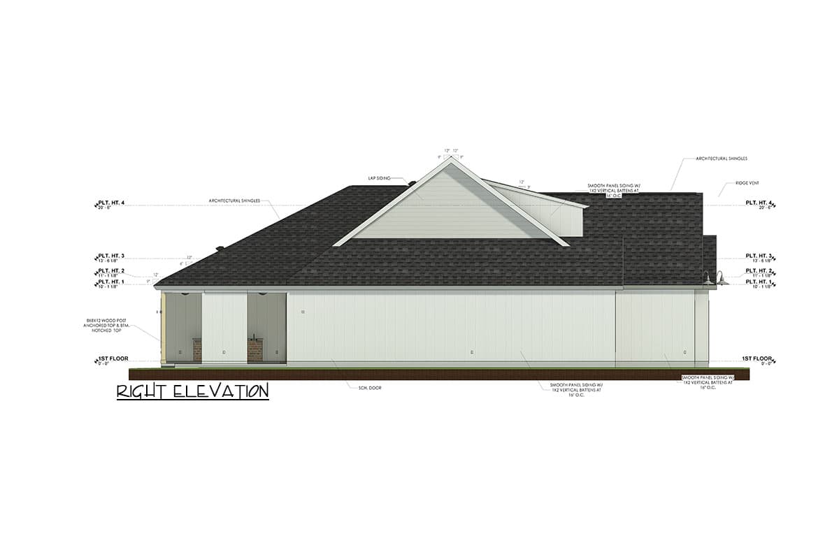 Plan 185007PHD: 4 Bed Transitional House Plan with Outdoor Kitchen and Fireplace - Image #42 - Country, Modern Farmhouse, New American, Southern, Transitional