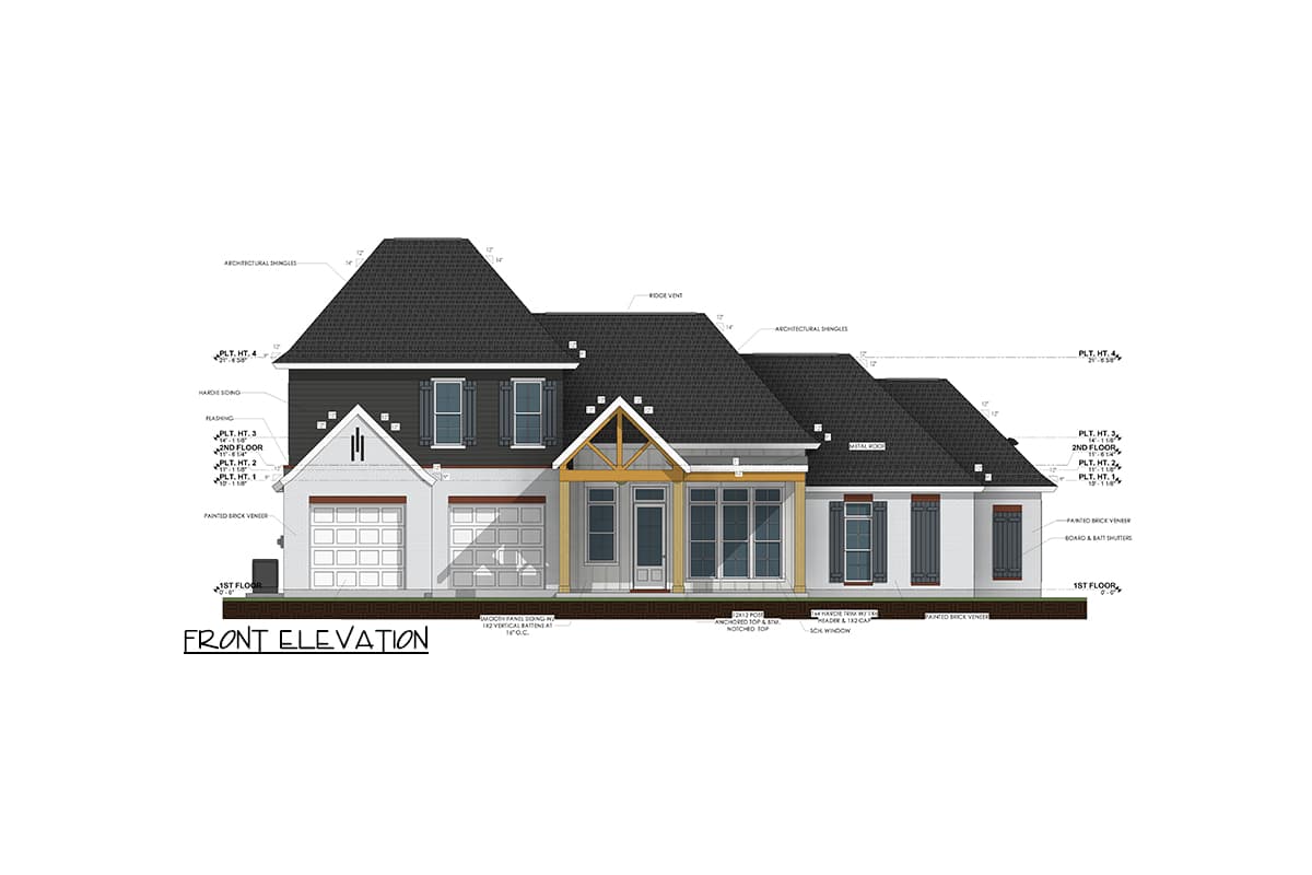 Plan 185010PHD: 5 Bed Transitional House Plan with Outdoor Fireplace and Kitchen - 2727 Sq Ft - Image #27 - Acadian, Southern, Transitional