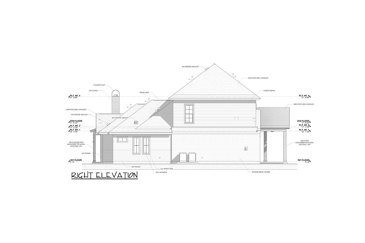 Plan 185010PHD: 5 Bed Transitional House Plan with Outdoor Fireplace and Kitchen - 2727 Sq Ft - Image #30 - Acadian, Southern, Transitional
