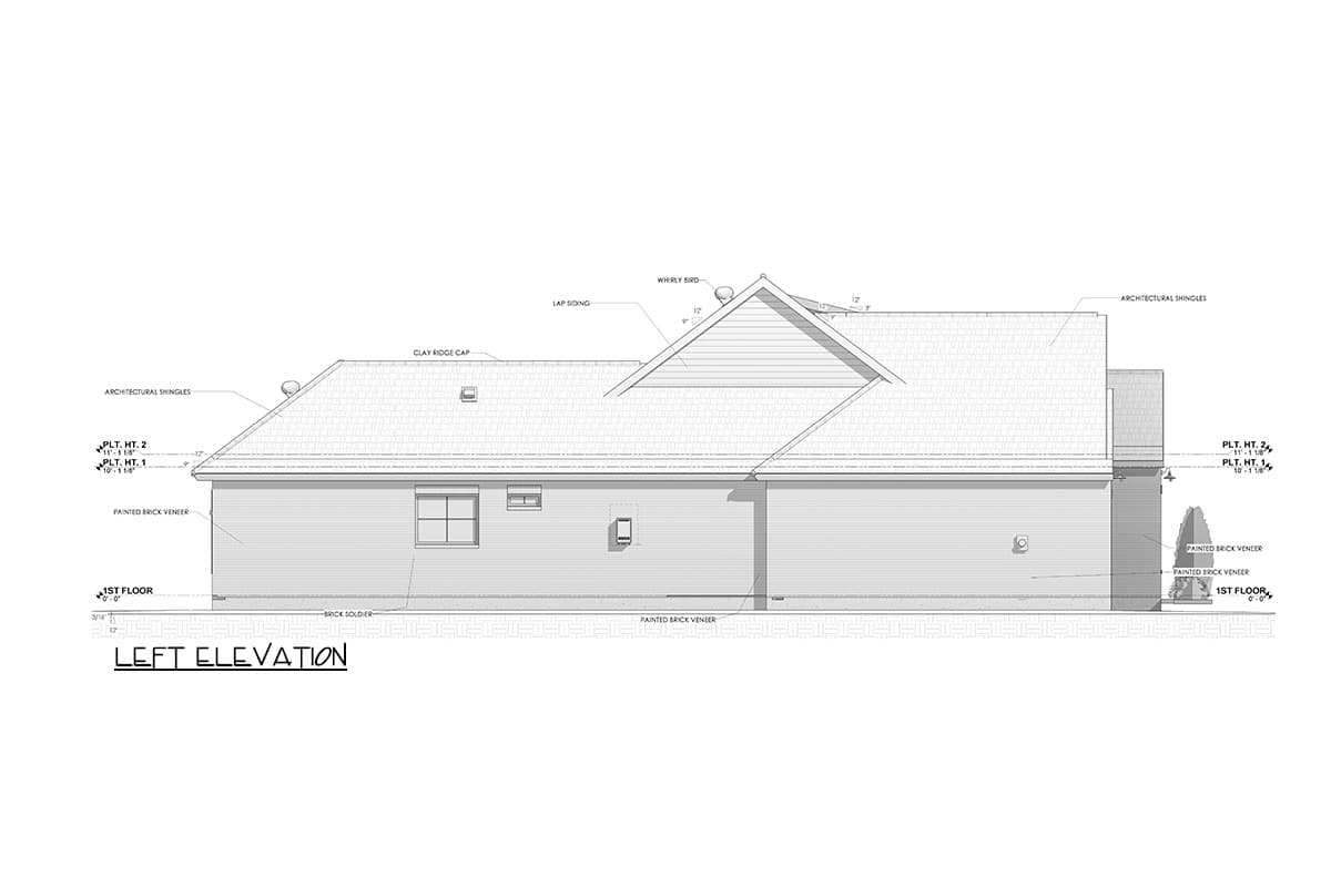 Plan 185011PHD: 3 Bed Southern Home Plan with a Pocket Office - 1787 Sq Ft - Image #43 - Acadian, French Country, Southern