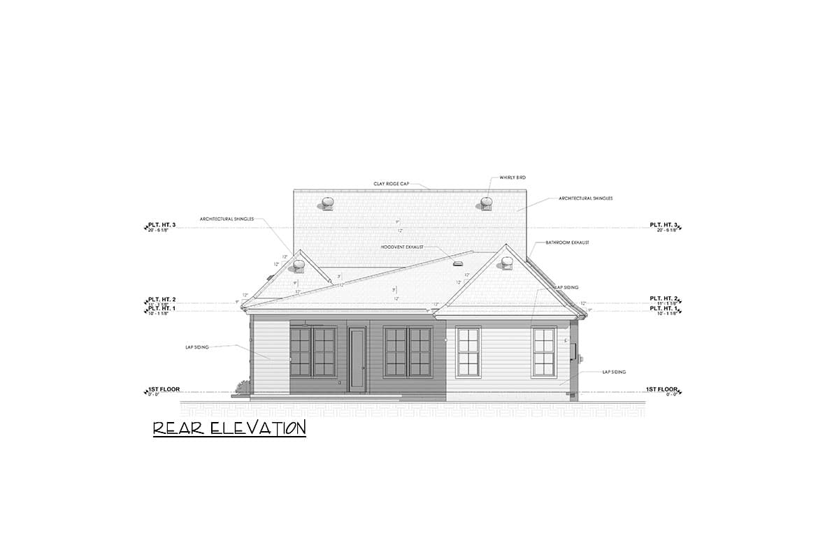 Plan 185011PHD: 3 Bed Southern Home Plan with a Pocket Office - 1787 Sq Ft - Image #44 - Acadian, French Country, Southern