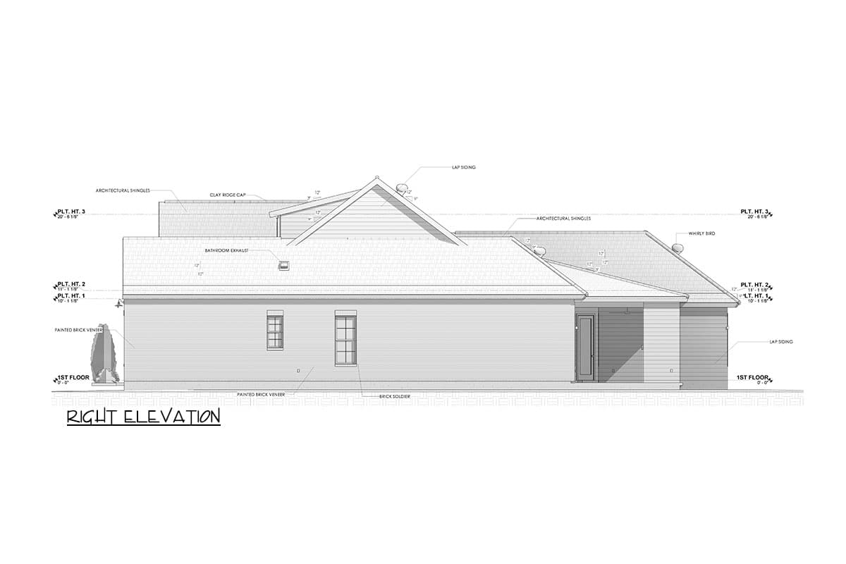 Plan 185011PHD: 3 Bed Southern Home Plan with a Pocket Office - 1787 Sq Ft - Image #45 - Acadian, French Country, Southern