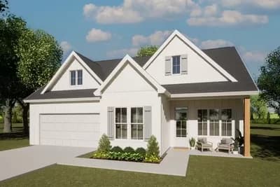 Three Gabled House Plan Designed with Outdoor Kitchen - 2315 Sq Ft