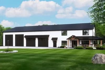 Barndominium House Plan with 4-Car RV-Friendly Garage - 3043 Sq Ft