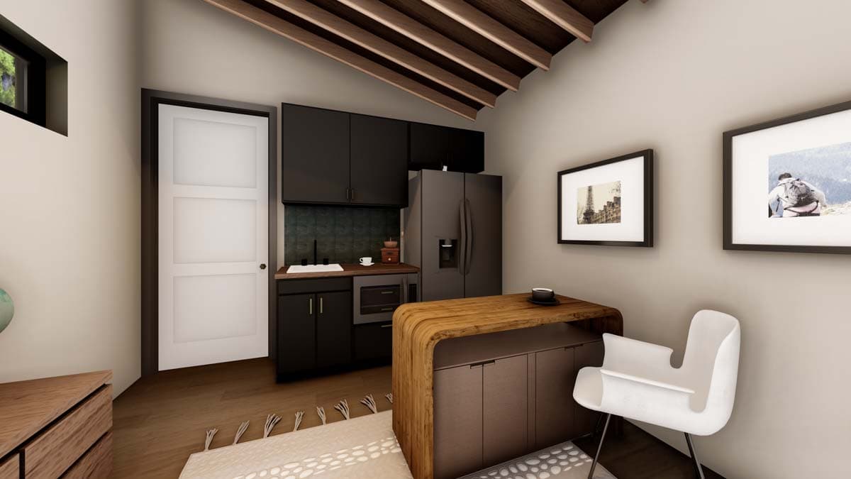 Plan 380013ASH: 300 Square Foot Contemporary Scandinavian-Style House Plan - Image #4 - Cabin, Contemporary, Modern, Scandinavian, Vacation