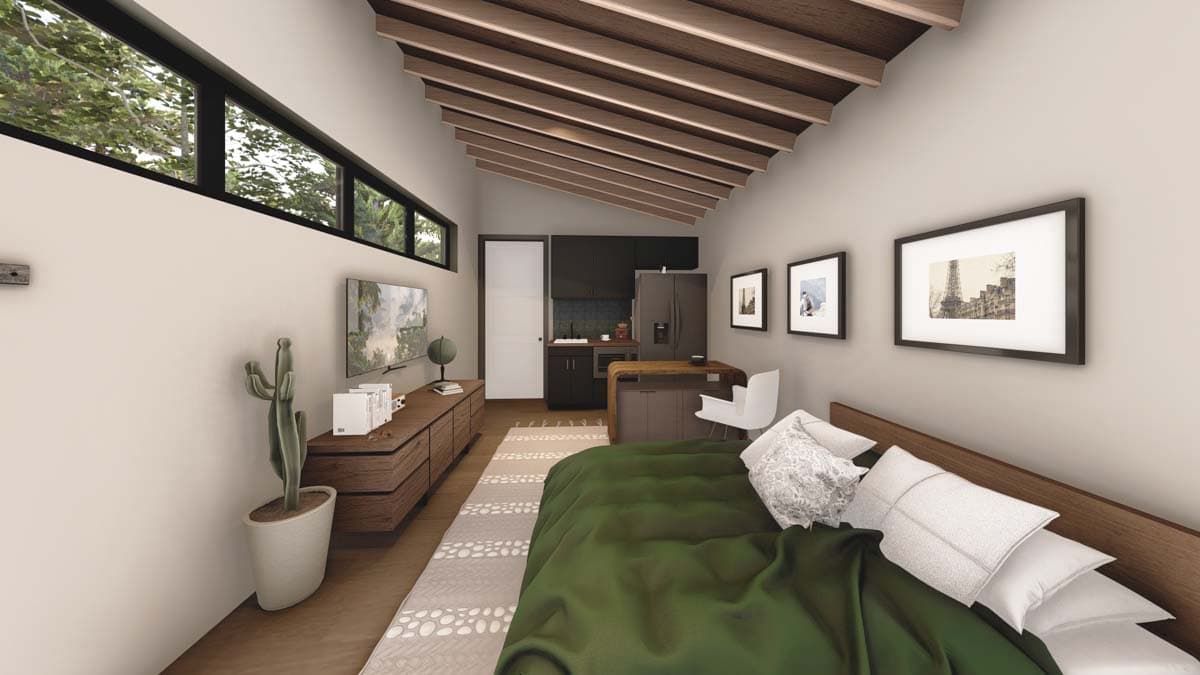 Plan 380013ASH: 300 Square Foot Contemporary Scandinavian-Style House Plan - Image #7 - Cabin, Contemporary, Modern, Scandinavian, Vacation