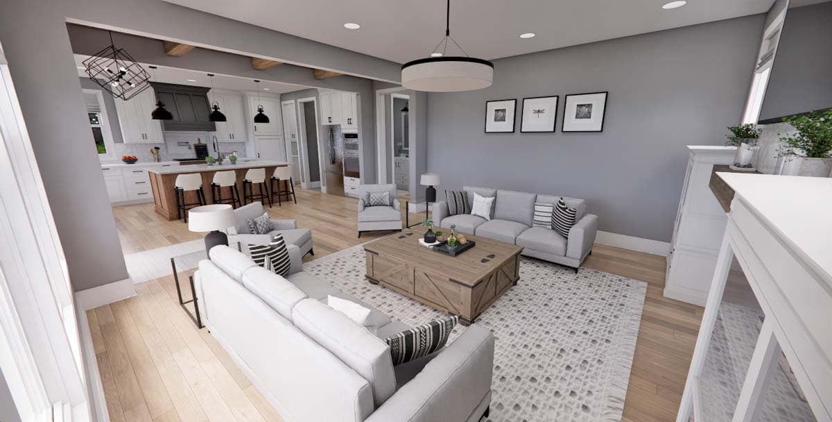 Plan 14788RK: 2242 Square Foot House Plan with Alley Access Garage and a Flex Room - Image #7 - Cottage, Country, Modern Farmhouse, New American
