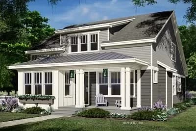 2242 Square Foot House Plan with Alley Access Garage and a Flex Room
