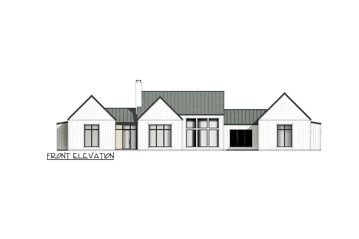 Plan 818095JSS: One-Story Transitional Farmhouse Plan with Spacious Open Concept and Split Bedrooms - Image #8 - Contemporary, Farmhouse, Hill Country, Modern Farmhouse, New American, Transitional