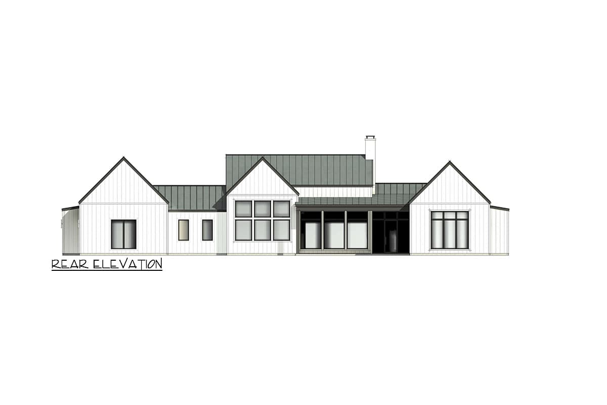 Plan 818095JSS: One-Story Transitional Farmhouse Plan with Spacious Open Concept and Split Bedrooms - Image #11 - Contemporary, Farmhouse, Hill Country, Modern Farmhouse, New American, Transitional