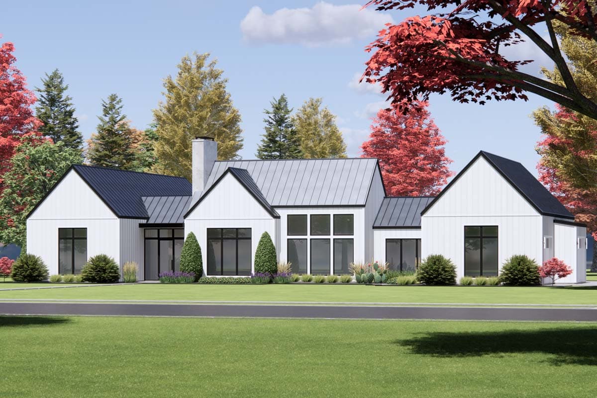 Plan 818095JSS: One-Story Transitional Farmhouse Plan with Spacious Open Concept and Split Bedrooms - Image #5 - Contemporary, Farmhouse, Hill Country, Modern Farmhouse, New American, Transitional