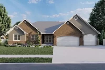 3-Bed Traditional House Plan with Bonus Above 3-Car Garage - 2127 Sq Ft