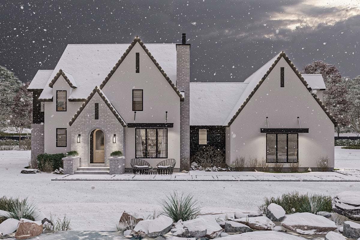 Plan 623307DJ: Transitional House Plan with Brick and Stucco Exterior - 3385 Sq Ft - Image #21 - European, New American, Transitional