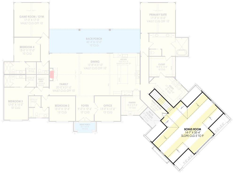 Plan 818096JSS: Transitional House Plan with 4 Beds and Angled Garage - 3817 Sq Ft - Floor Plan - 2nd Floor - European, French Country, Transitional
