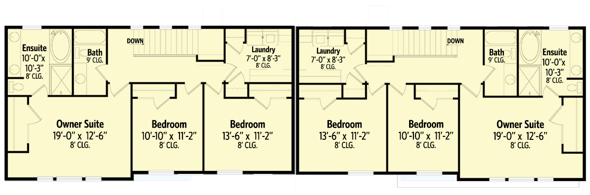 Plan 849027PGE: Three-Story Duplex House Plan with 3 Bedroom Units - 2670 Sq Ft Each - Floor Plan - 3rd Floor - Contemporary, Modern