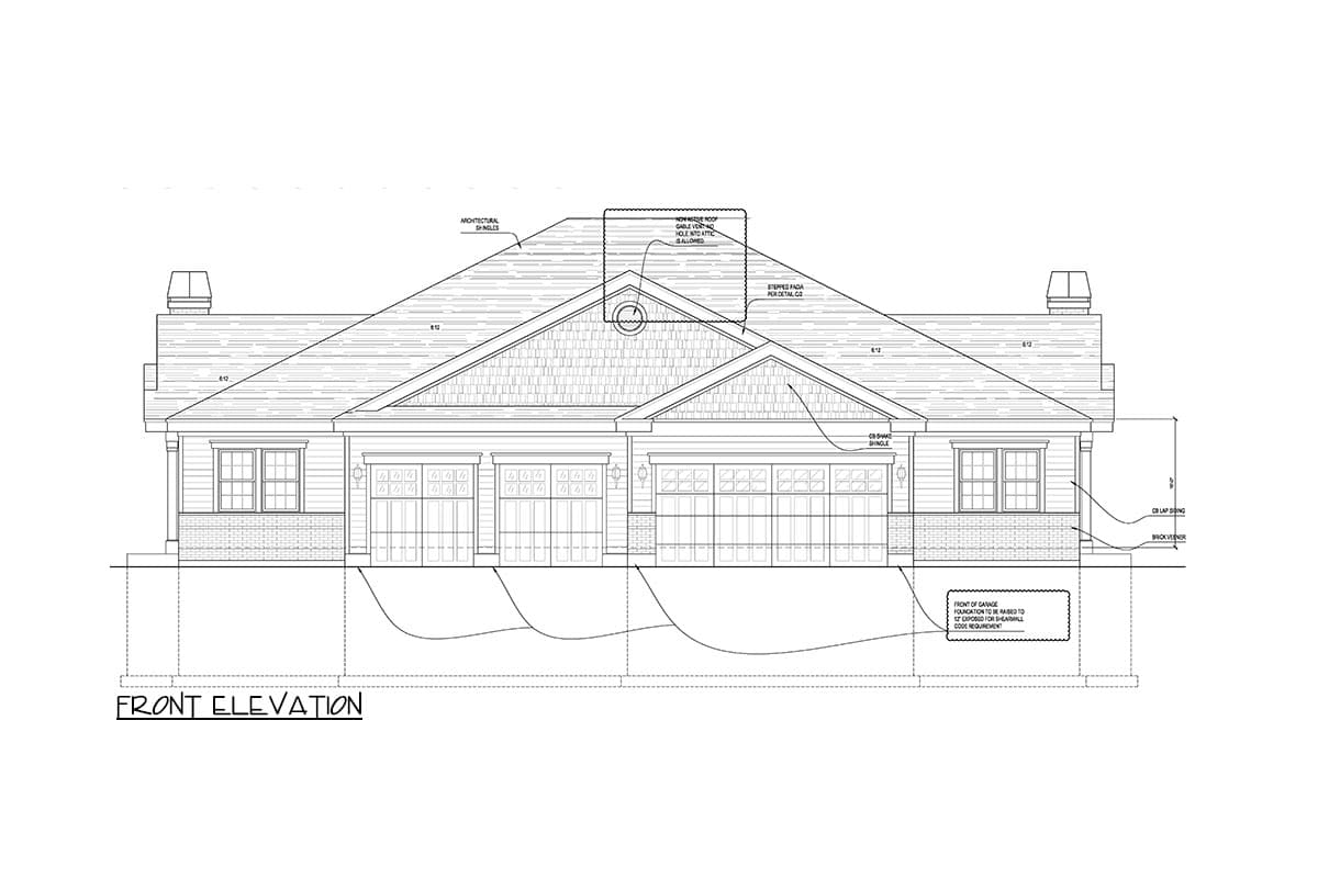 Plan 849028PGE: Duplex House Plan with 4 Bed Units with Finished Lower Levels - 3332 Sq Ft Each - Image #6 - New American, Traditional