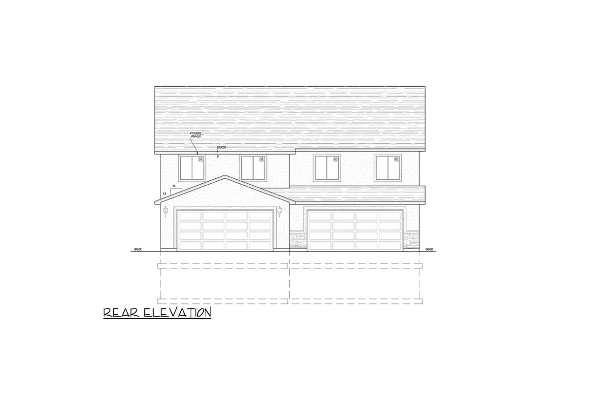 Plan 849030PGE: Contemporary Duplex House Plan with 3-Bed Units and Rear-Entry Garages - 1501 Sq Ft Ea - Image #5 - Contemporary, New American, Transitional