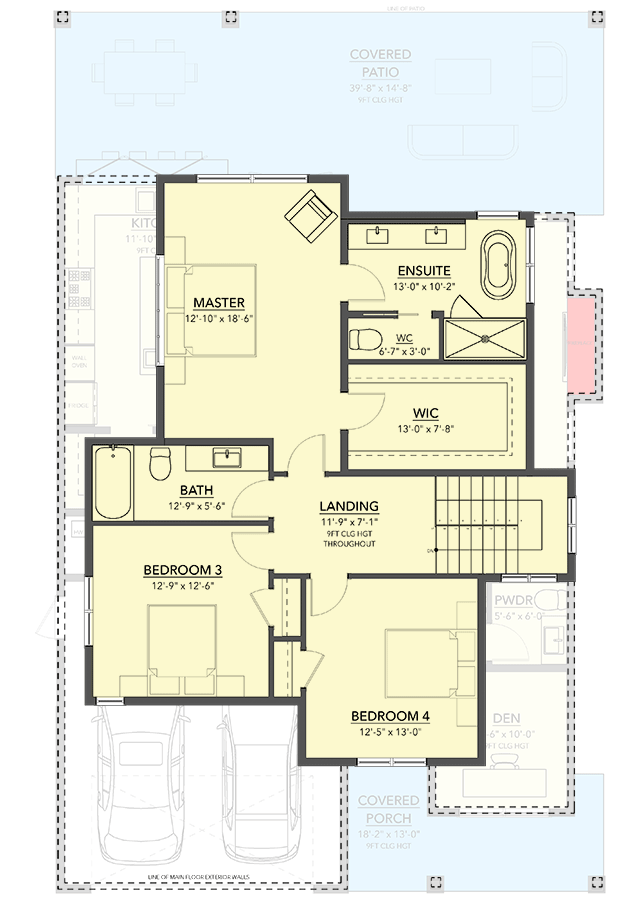 Plan 144100UPR: New American House Plan with Pass-Through Dining - 2373 Sq Ft - Floor Plan - 2nd Floor - Country, Craftsman, New American, Northwest