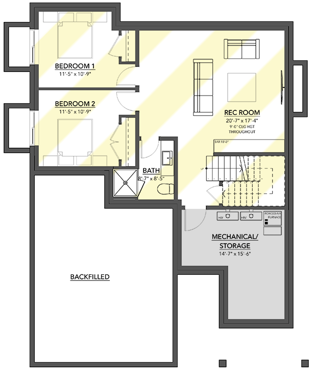 Plan 144100UPR: New American House Plan with Pass-Through Dining - 2373 Sq Ft - Floor Plan - Optional Lower Level - Country, Craftsman, New American, Northwest