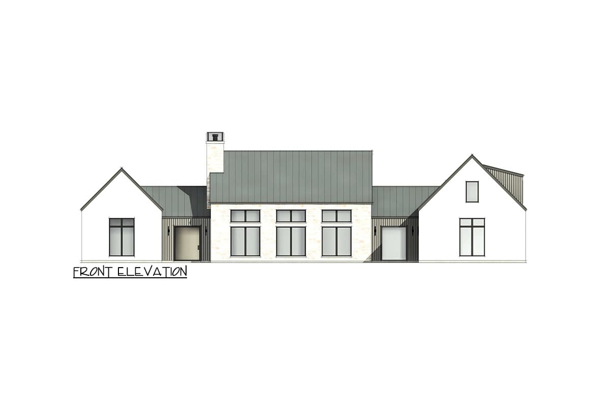 Plan 818099JSS: 4-Bed Contemporary Farmhouse Plan with Bonus Above 3-Car Garage - 4081 Sq Ft - Image #7 - Contemporary, Hill Country, Modern Farmhouse, New American