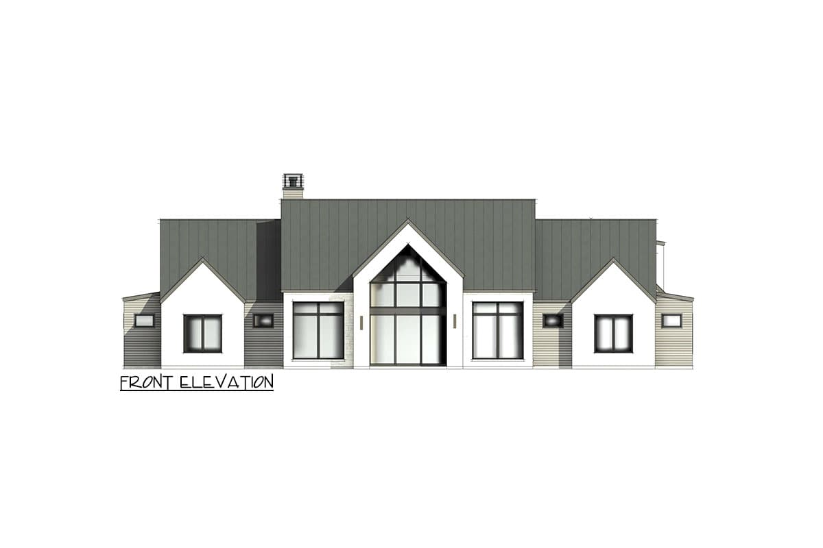 Plan 818100JSS: One-Story Scandinavian-Style House Plan with Bonus Room - 3637 Sq Ft - Image #5 - Contemporary, European, Scandinavian, Transitional
