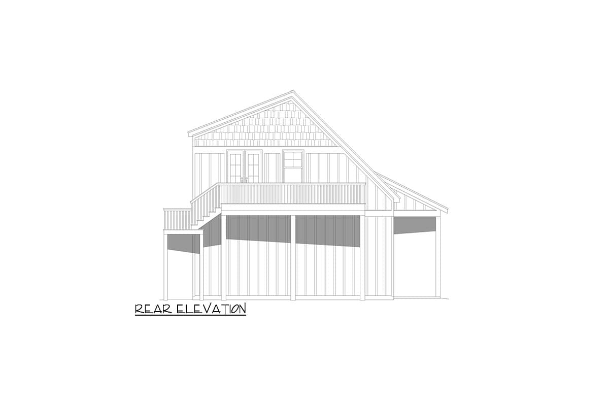 Plan 680222VR: Rustic ADU with Flex Room and Kitchenette Upstairs - 950 Sq Ft - Image #4 - Country, Rustic, Traditional