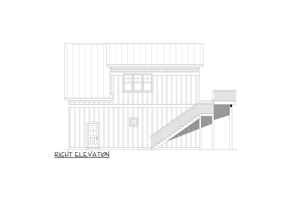 Plan 680222VR: Rustic ADU with Flex Room and Kitchenette Upstairs - 950 Sq Ft - Image #5 - Country, Rustic, Traditional