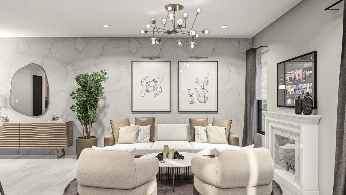 Plan 623309DJ: 3-Bedroom Modern Home Plan with 2-Car Garage - 1593 Sq Ft - Image #5 - Contemporary, Mid Century Modern, Modern, Northwest, Prairie