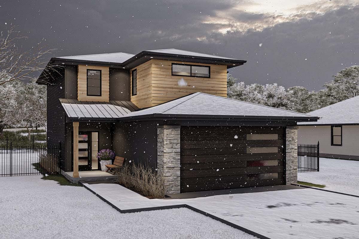 Plan 623309DJ: 3-Bedroom Modern Home Plan with 2-Car Garage - 1593 Sq Ft - Image #16 - Contemporary, Mid Century Modern, Modern, Northwest, Prairie