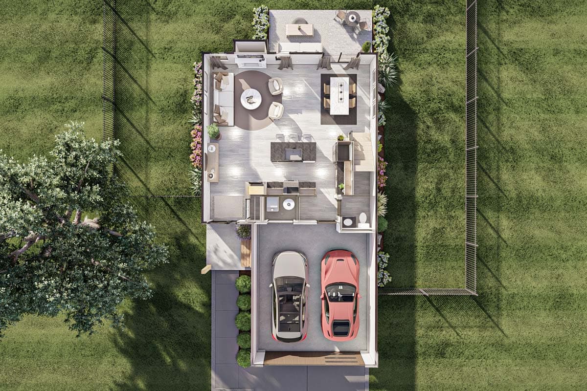 Plan 623309DJ: 3-Bedroom Modern Home Plan with 2-Car Garage - 1593 Sq Ft - Image #17 - Contemporary, Mid Century Modern, Modern, Northwest, Prairie