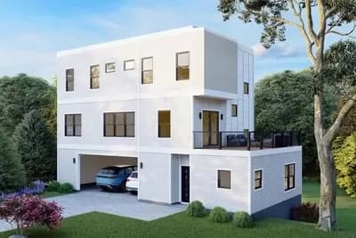 3-Story Contemporary House Plan with Unfinished Basement - 2342 Sq Ft