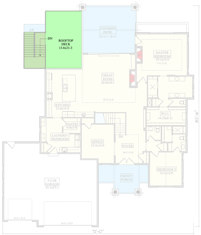 Plan 95230RW: New American House Plan with Roof Deck and Basement Expansion - 2608 Sq Ft - Floor Plan - Roof Deck - Craftsman, Mountain, New American